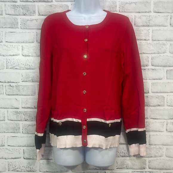 Karen Scott Red Button Front Cardigan Extra Large - Picture 1 of 6